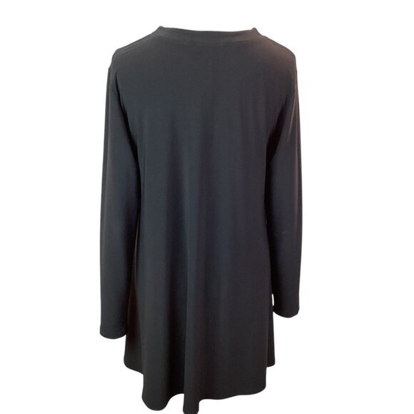 Sympli Womans 12 Tunic Top Draped Long Sleeve  Black - Picture 5 of 11